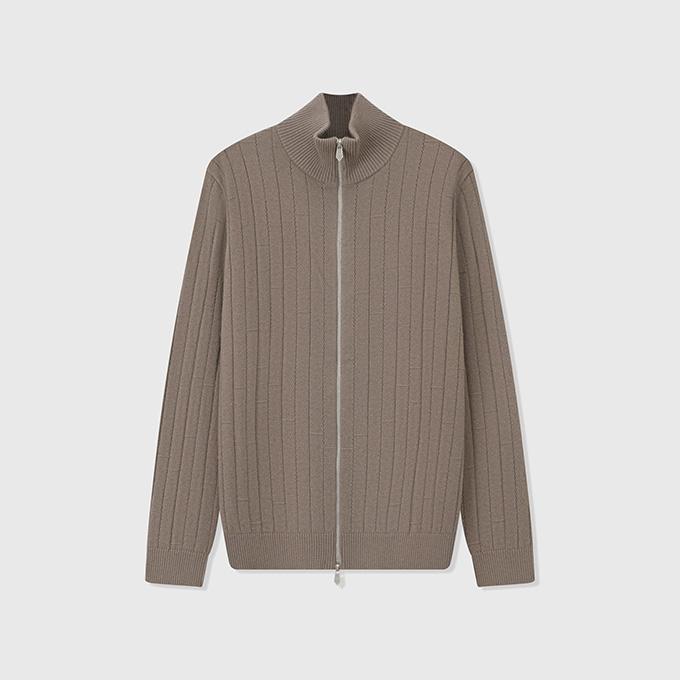hermes echelle wool zip cardigan